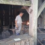 Blacksmith at Jamestown fort.